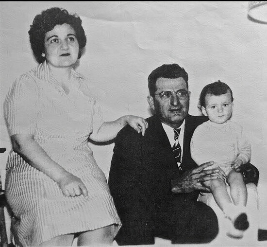 George Rodrigue with his father, 1946, New Iberia, Louisiana