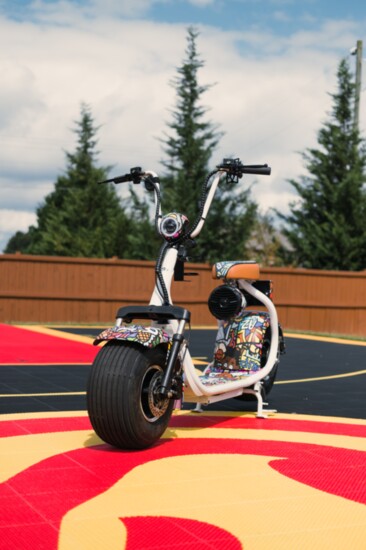 A custom bike created by Arizona artist Jay Pierce for NBA legend Dominique Wilkins' Kulture City charity