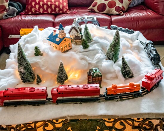 Lynn always set up Christmas train scenes for his children when they were young.