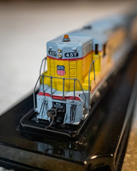 Lynn's pride and joy - an "HO" gauge Union Pacific diesel-electric engine.