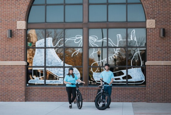 Blue Sky Cycles husband-and-wife team Brittney and Cade Campbell enjoying their e-bikes