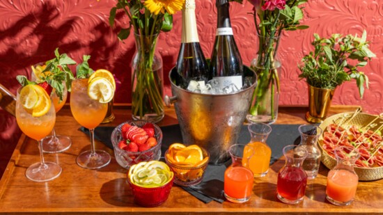 A spritz cart makes the rounds for weekend brunch