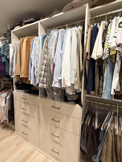 Custom-built closet by Closet Factory.
