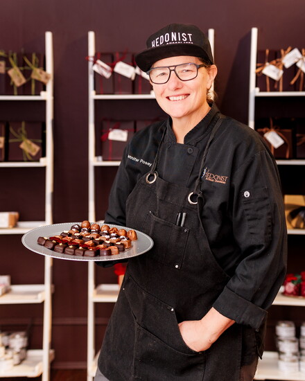 Jennifer Posey, owner of Hedonist Artisan Chocolate