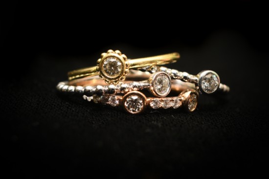 Forevermark tribute stackable rings with assorted size diamonds and styles. Prices will vary.