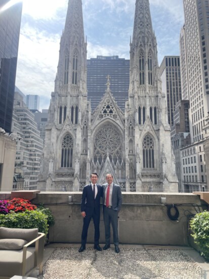 Nick Paget and Forrest Kim at Rockefeller Center