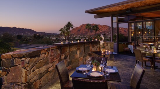 Very few things rate as high on the romance scale as a dinner on the deck at Elements. Courtesy of Sanctuary on Camelback Mountain