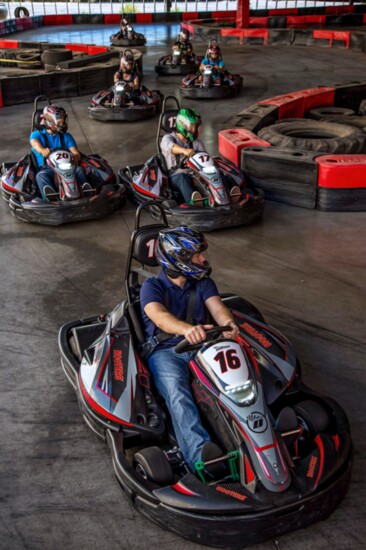 Show off your competitive natures with go kart racing at Octane Raceway.  Courtesy of Octane Raceway