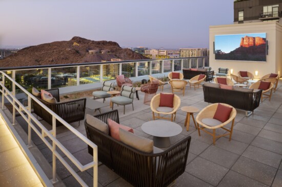 A sunset cocktail at Skysill Rooftop Lounge at the Westin Tempe is a perfect addition to a romantic date night. Photo by Jeff Zaruba
