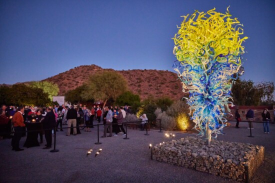 Take advantage of stunning scenery like Chihuly at Taliesin West. Photo by Andrew Pielage