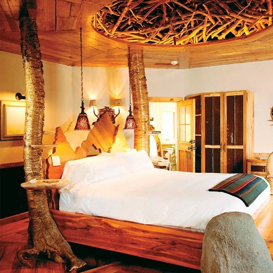 Beaver Lodge bedroom. Photo courtesy of Winvian Farm