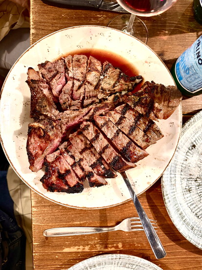 The bistecca alla Fiorentina at Ristorante del Fagioli, Florence.