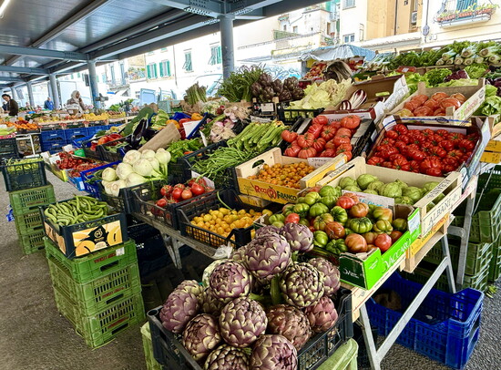 Local produce at Mercato di Sant’Ambrogio in Florence’s Santa Croce neighborhood.