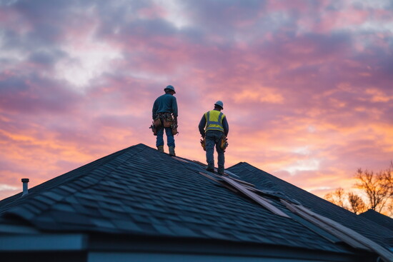 Neighbors helping neighbors — roofers keeping families safe.