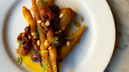 Roasted carrots with ñora pepper sauce 