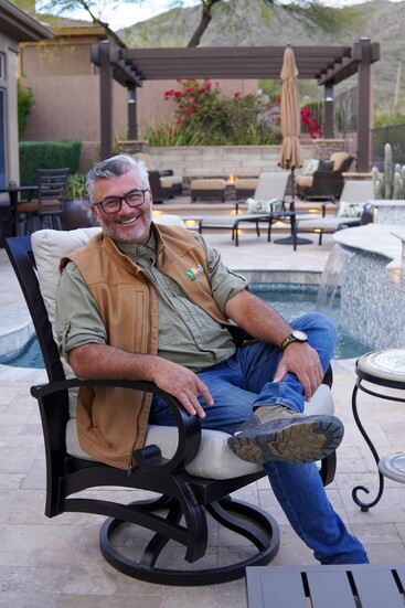 Noel Ortiz, owner of AZ Outdoor Group, pictured at one of his completed North Valley projects.