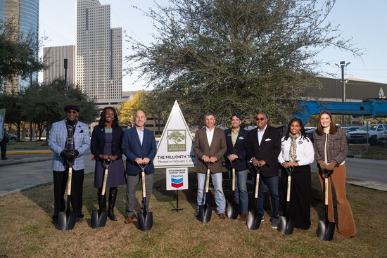 Community leaders gather at Sam Houston Park celebration. Photo by Daniel Ortiz 