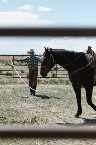 Don Hijar warming up his horse