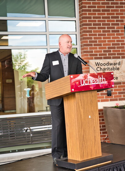 Kevin Unger at Poudre Valley Hospital’s redesigned entrance opening in May 2024. Photography by Richard Ricchiuti/Zebrajellyfish Photography