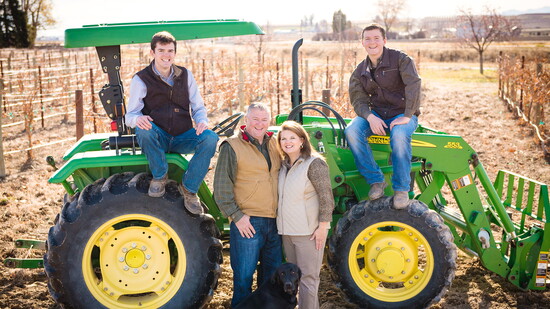 Huston Vineyards' Alger family, Josh, Gregg, Mary, Jacob