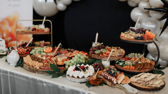 A signature Rosemary & Brie charcuterie board.