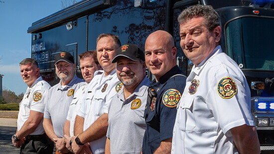 First Responders with Michael Hernandez at Police Mobile Command Center