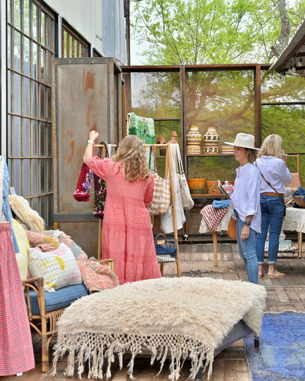 Women shopping at Cisco Village. Photo by Alex Montoya