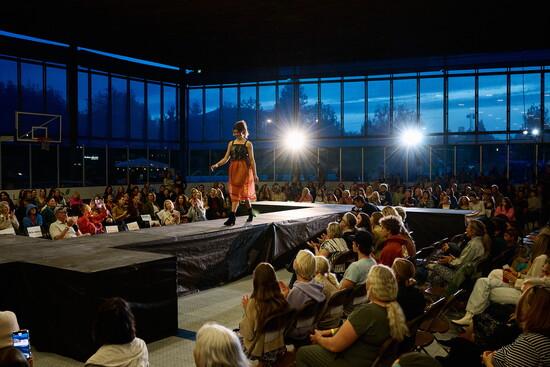 A PROPER BAG LADY. Designer: Lloyd McMullen. Model: Mikayla Gil. Photo credit: Joe Kline