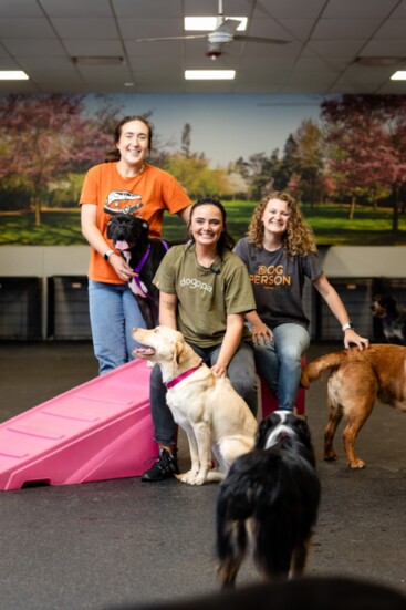 L-R:Sarah Archer, Skylor Stout, General Manager Katelyn Emerson