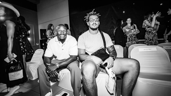 NY Jets coach Chris Banjo and player Tyler Baron