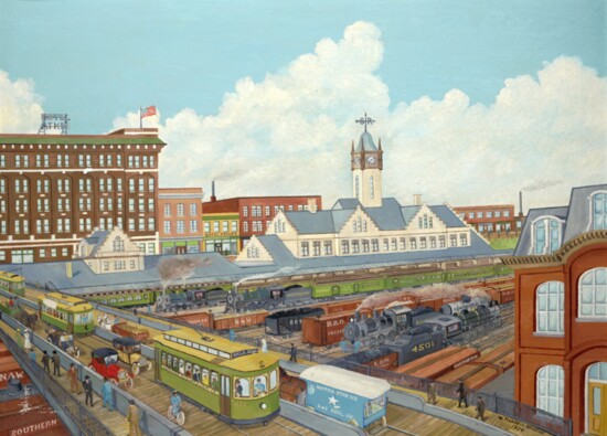 “Southern Railway Station” (painted circa 1912, Russell Briscoe)