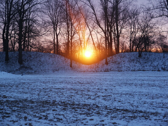 Winter solstice at Fort Ancient. Courtesy of the Ohio History Connection.
