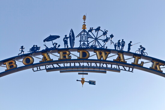 The entrance to Ocean City, Maryland's Boardwalk. 