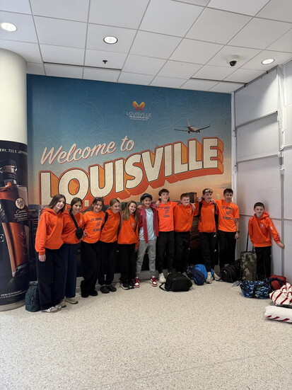 The Saint James School cross-country team