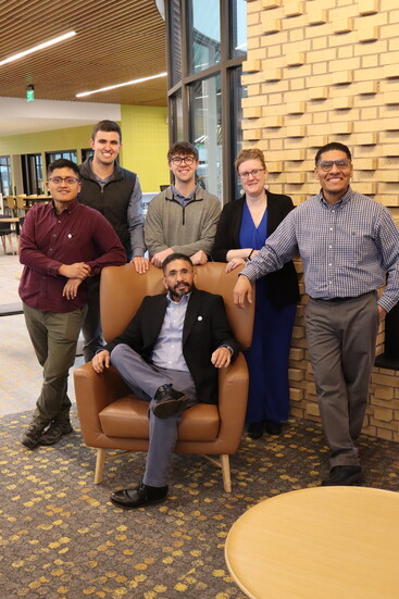 Left to right: Harold Pacheco, Sergeant at Arms, Tucker Myers, Treasurer, Erik Briles, Secretary, Arron Kunkel, VP Education, & Adrian Vigil, President