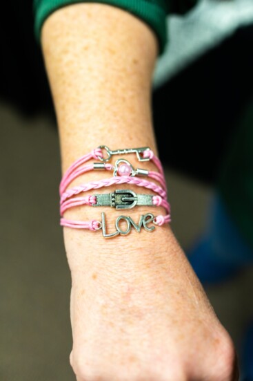 3 Pink Charm Bracelet