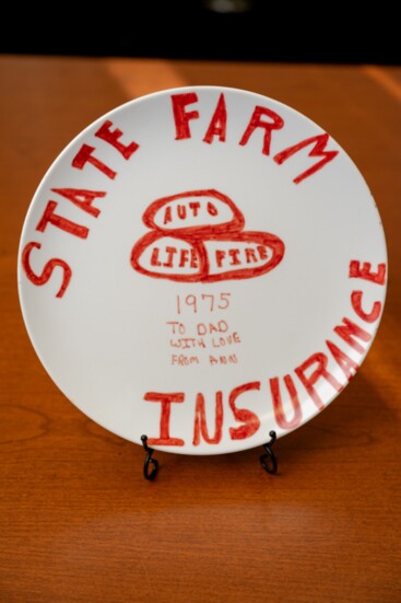 In elementary school, Ann made this special plate for her dad