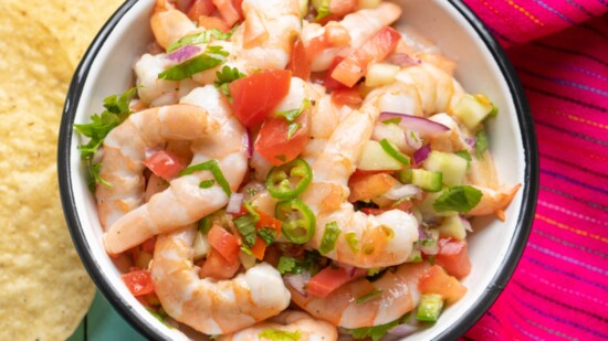 Grilled Gazpacho Salad with Shrimp