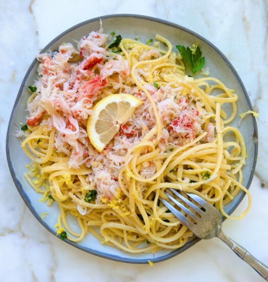 Snow Crab Pasta with Lemon Butter Sauce