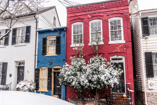 Old Town Alexandria's Spite House in the winter. Photo Credit: Carol Jean Stalun Photography