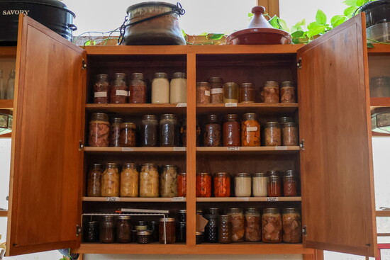 Preserved goods in the pantry at Indigo House. Photo Credit: Stephanie Rajab