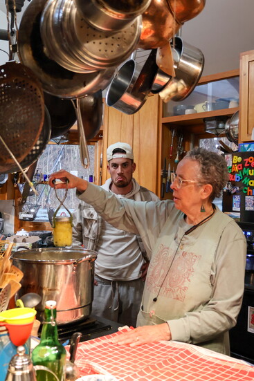 Leni Sorensen in her kitchen at Indigo House. Photo Credit: Stephanie Rajab 