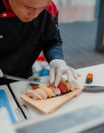 Chef Leo preparing the Nigiri Combo