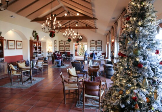 Inside Barboursville Vineyard, decorated for the holidays. Photo Credit: Alyson Foldvary.