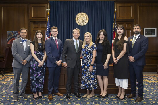  SCAD SERVE VP Scott Linzey, SCAD Painting Students, Gov Brian Kemp, First Lady Marty Kemp, GFC Director Johnny Sabbo
