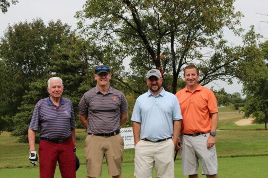 Dick Yost, Dana Clendenin, David Yost, Matt Yost at the Mason Kiwanis Golf Classic fundraiser for MSF.
