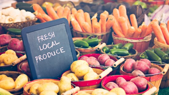 Shop for fresh local produce at the Scissortail Park Night Market.