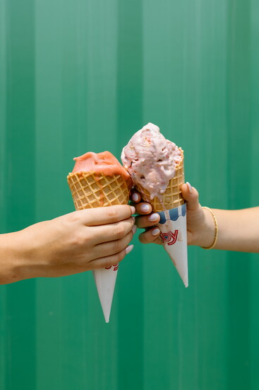 Raspberry lemon and party animal ice cream from Melt Box