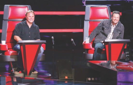 With Shelton on the set of "The Voice"