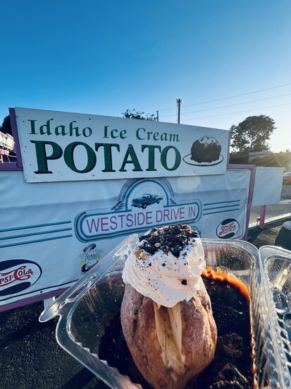 The Idaho Ice Cream Potato at Westside Drive-In.